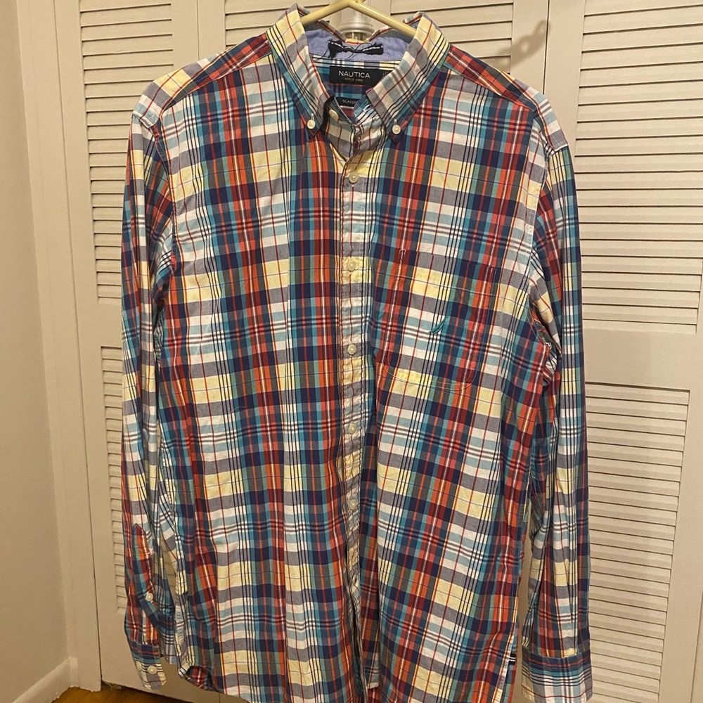 Men’s plaid dress shirt